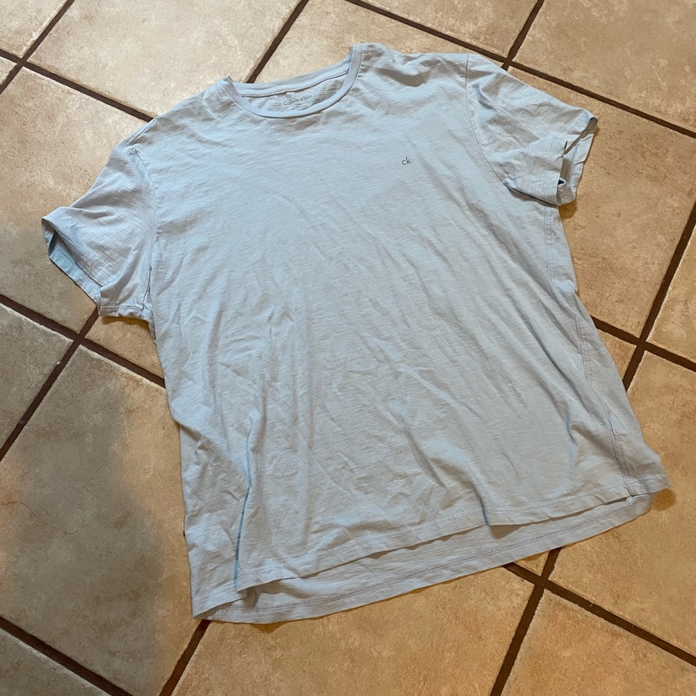 (A217)Mens SS Tee Light Blue Calvin Klein Size XL Preowned